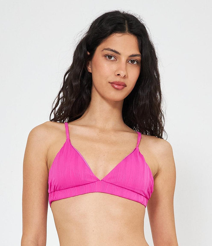 Bikini top Triangolare A Costine