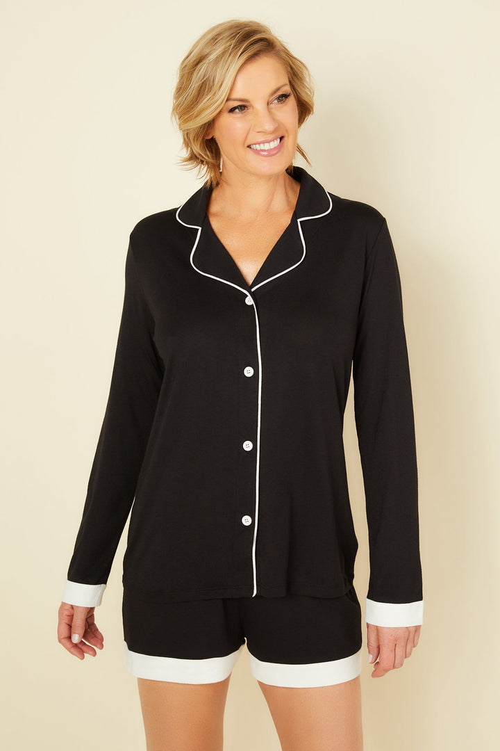 Long Sleeve Top & Boxer Pajama Set
