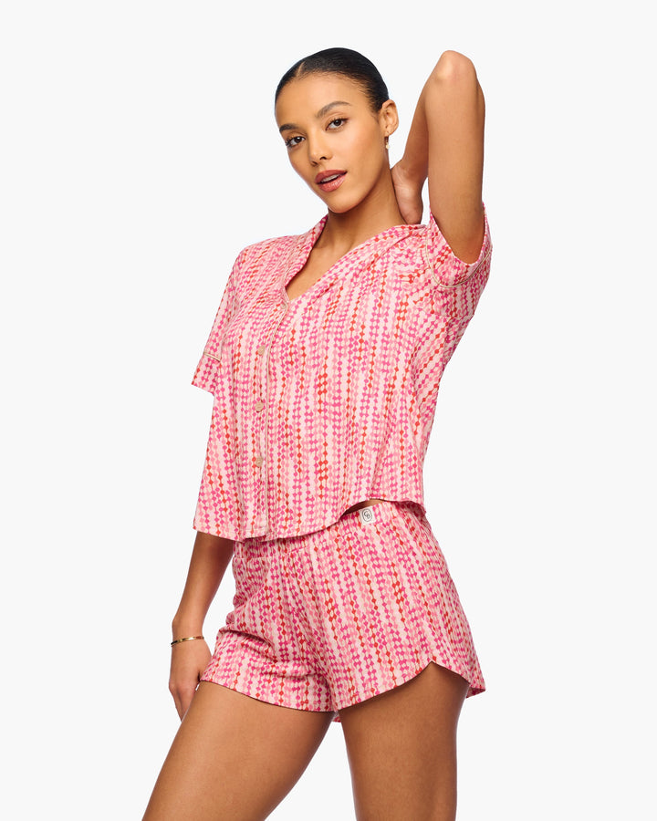 Short Sleeve Top & Boxer Set