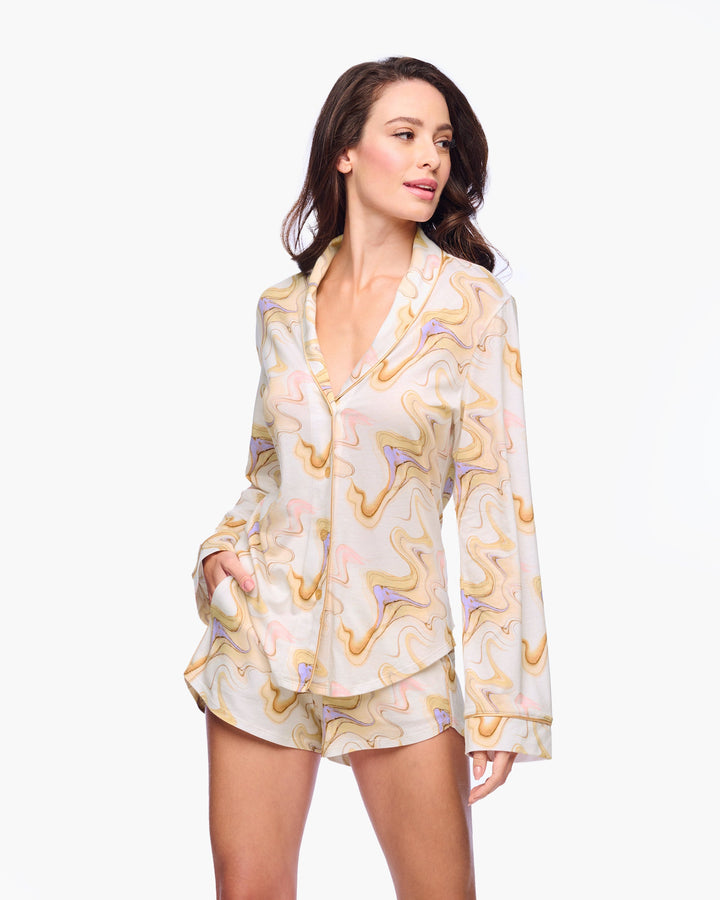 Long Sleeve Top & Boxer Pajama Set