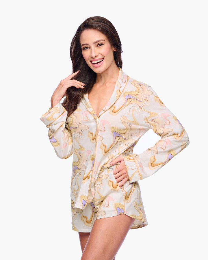 Long Sleeve Top & Boxer Pajama Set